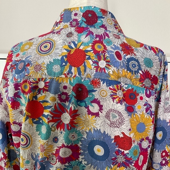 LIBERTY ART Fabrics of London Cotton Floral Print Shirt Button Front Size S/:P - Picture 8 of 15